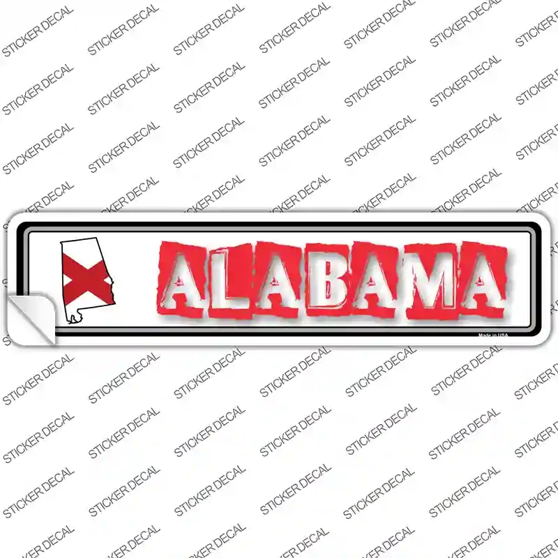 K-300s-S Alabama Outline Novelty Narrow Sticker Decal - Small