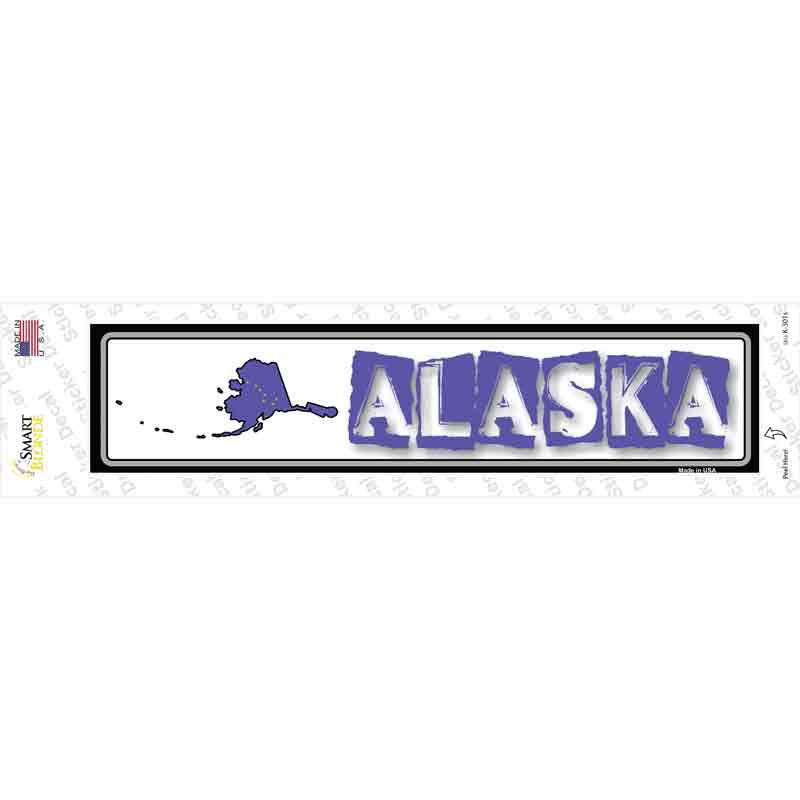K-301s-M Alaska Outline Novelty Narrow Sticker Decal - Medium