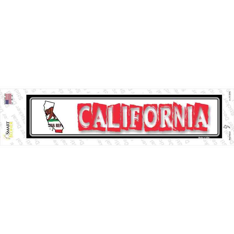 K-304s-M California Outline Novelty Narrow Sticker Decal - Medium