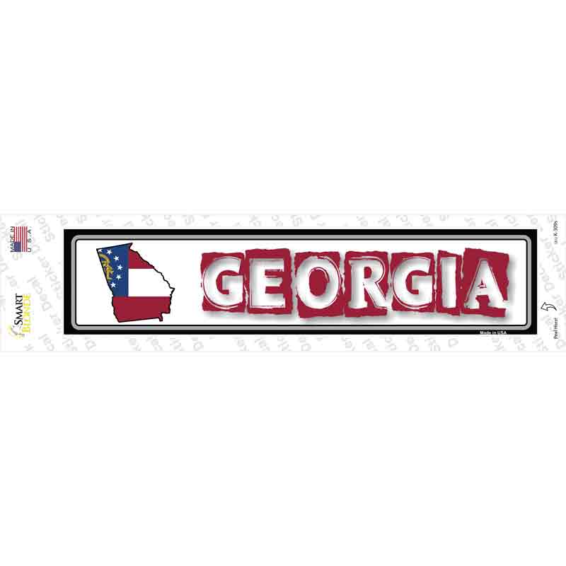 K-309s-M Georgia Outline Novelty Narrow Sticker Decal - Medium