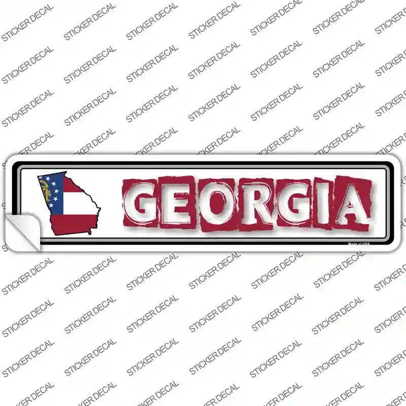 K-309s-S Georgia Outline Novelty Narrow Sticker Decal - Small