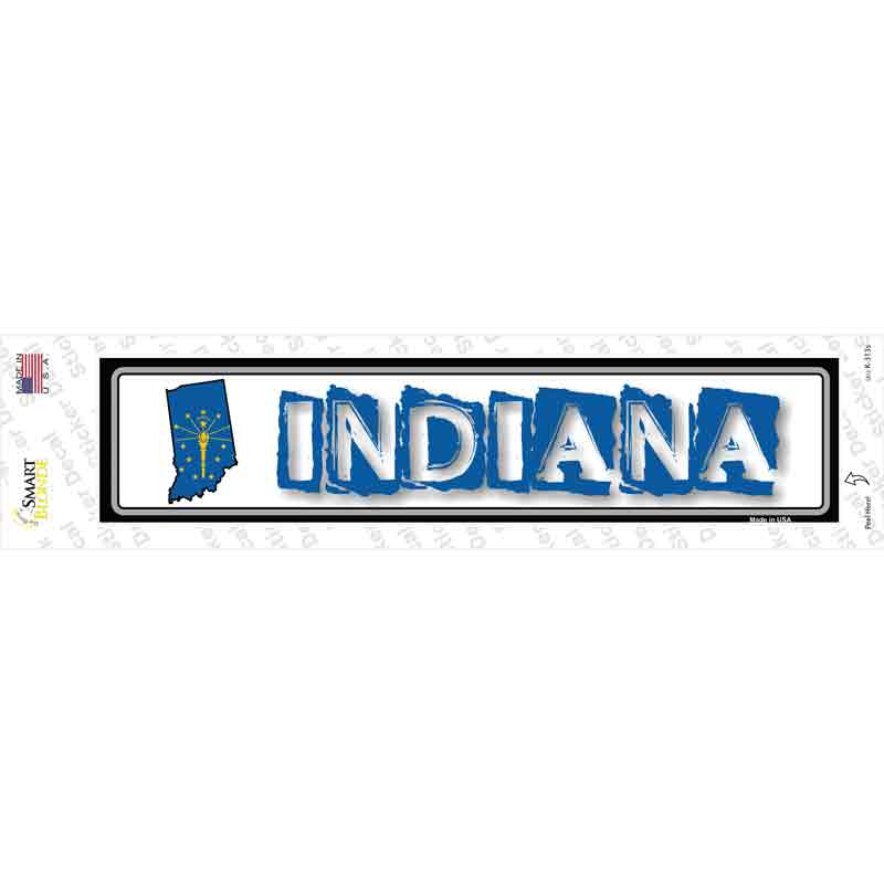 K-313s-M Indiana Outline Novelty Narrow Sticker Decal - Medium