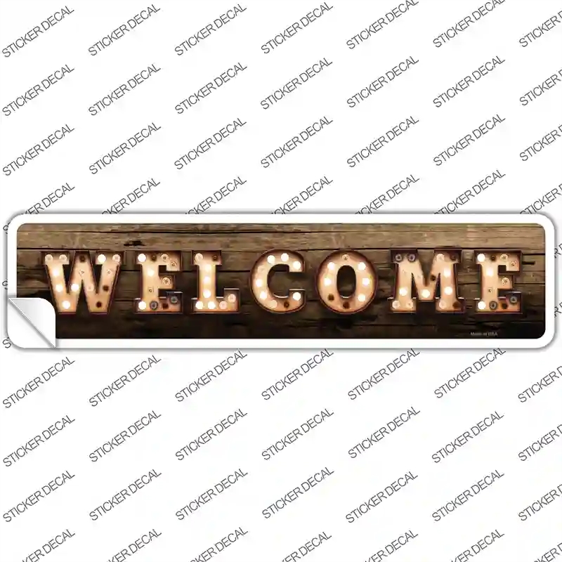 K-1386s-L Welcome Horizontal Bulb Lettering Novelty Narrow Sticker Decal - Large