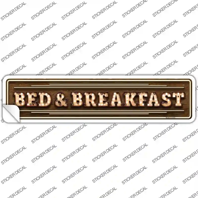 K-1389s-S Bed & Breakfast Bulb Lettering Novelty Narrow Sticker Decal - Small