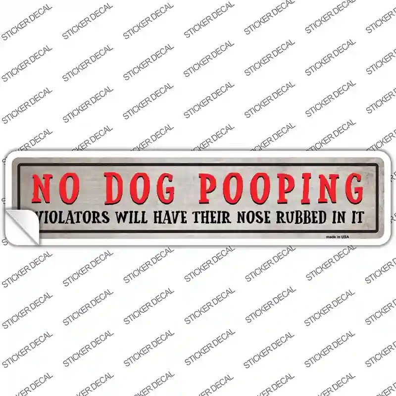 K-797s-L No Dog Pooping Novelty Narrow Sticker Decal - Large