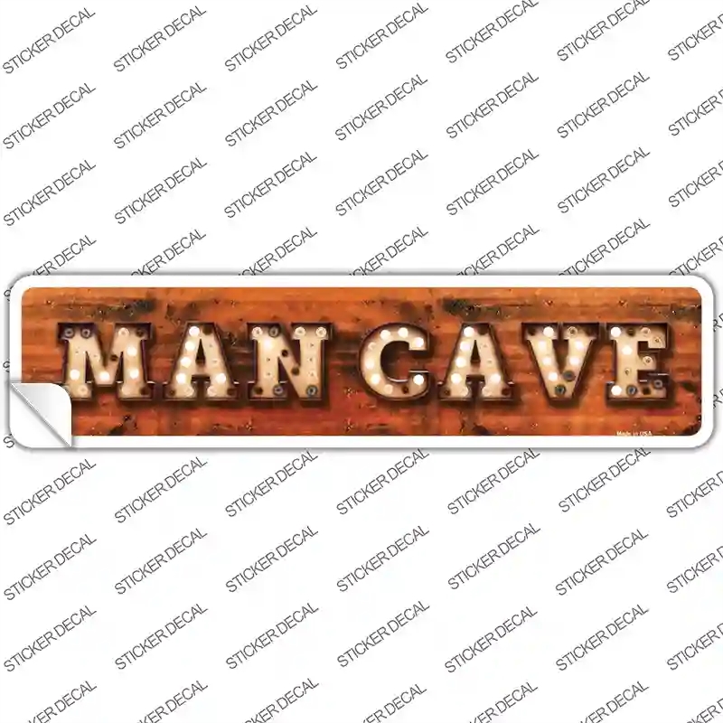 K-810s-S Man Cave Bulb Lettering Novelty Narrow Sticker Decal - Small