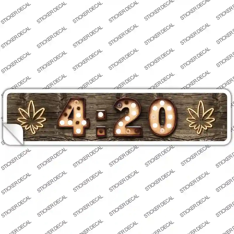 K-812s-XL 420 Bulb Lettering Novelty Narrow Sticker Decal - Extra Large