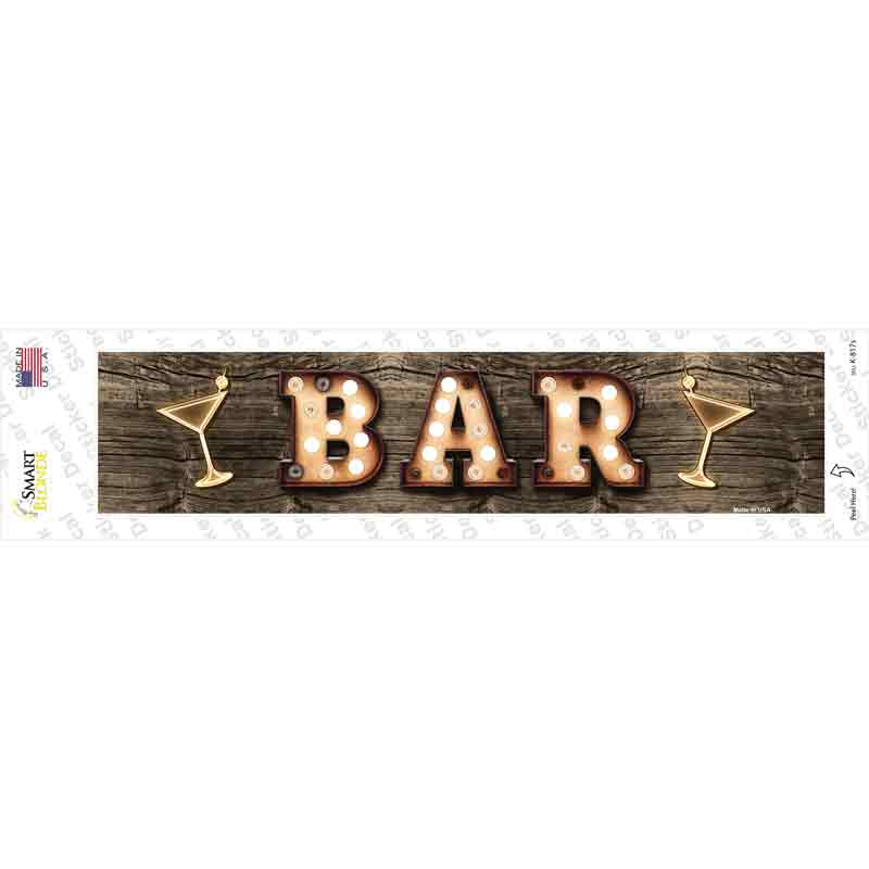 K-817s-M Bar Cocktails Bulb Lettering Novelty Narrow Sticker Decal - Medium