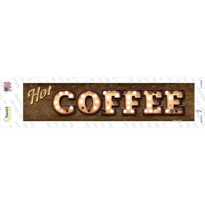 K-820s-M Hot Coffee Bulb Lettering Novelty Narrow Sticker Decal - Medium