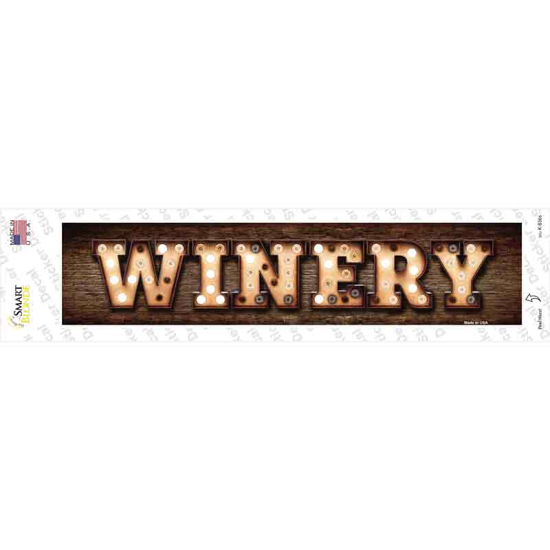 K-836s-M Winery Bulb Lettering Novelty Narrow Sticker Decal - Medium
