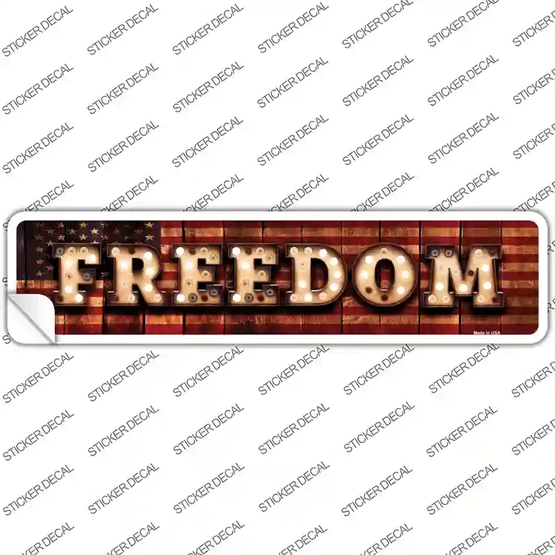 K-847s-L Freedom Bulb Lettering Novelty Narrow Sticker Decal - Large