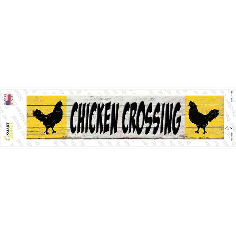 K-1444s-M Chicken Crossing Novelty Narrow Sticker Decal - Medium