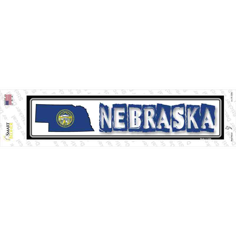 K-326s-M Nebraska Outline Novelty Narrow Sticker Decal - Medium