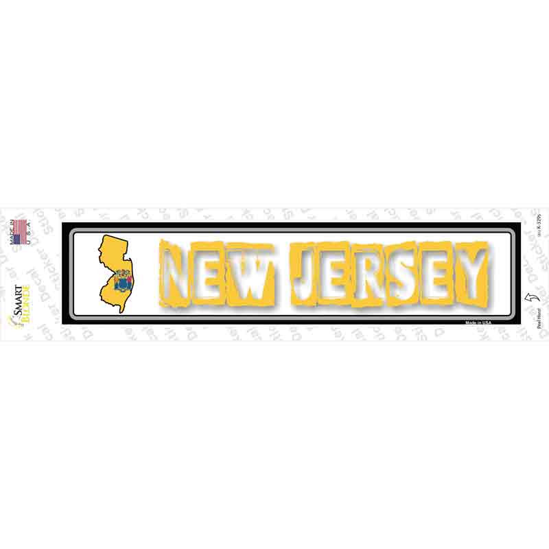 K-329s-M   Jersey Outline Novelty Narrow Sticker Decal - Medium