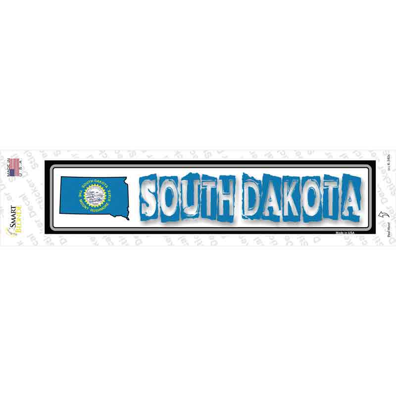 K-340s-M South Dakota Outline Novelty Narrow Sticker Decal - Medium