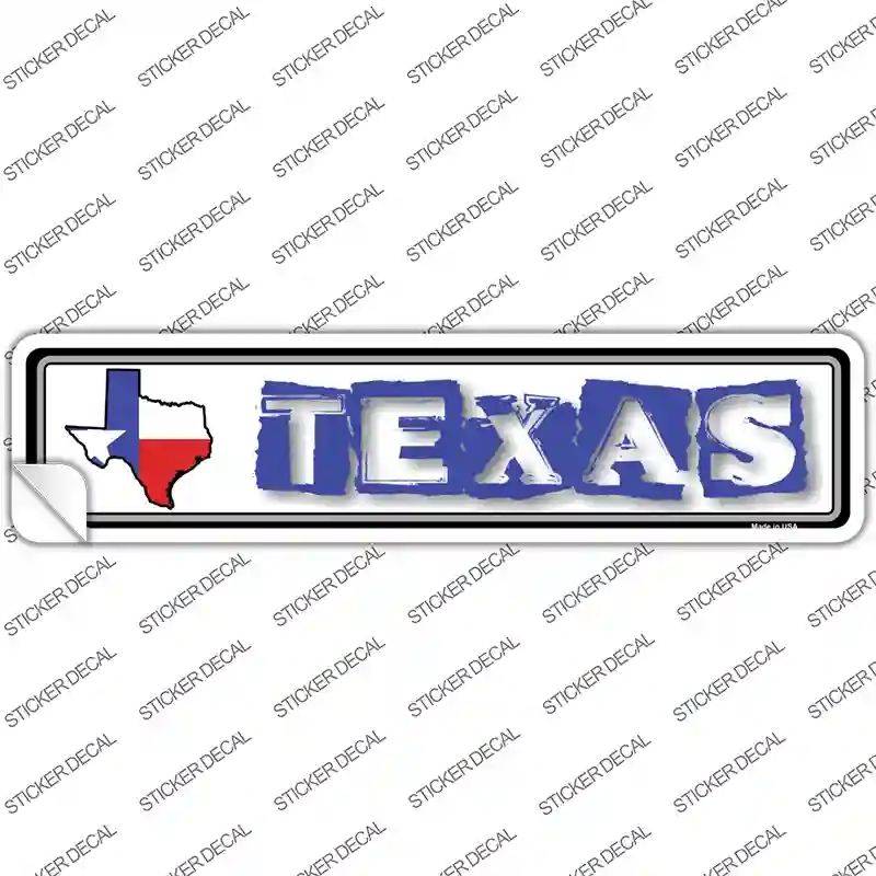 K-342s-S Texas Outline Novelty Narrow Sticker Decal - Small