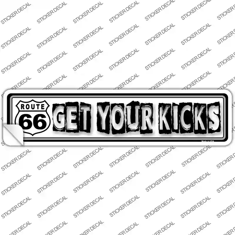 K-350s-S Route 66 Get Your Kicks Novelty Narrow Sticker Decal - Small