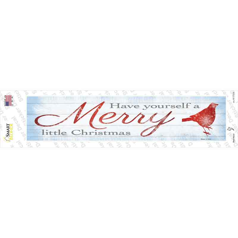 K-1733s-M Merry Little Christmas Novelty Narrow Sticker Decal - Medium