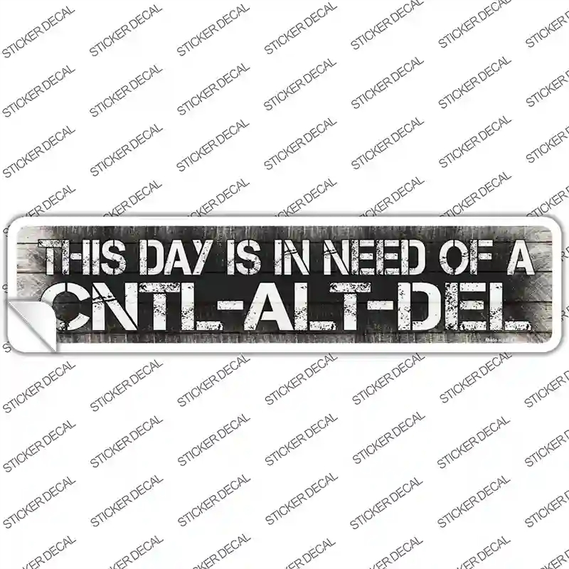 K-1735s-S Control Alt Delete Novelty Narrow Sticker Decal - Small