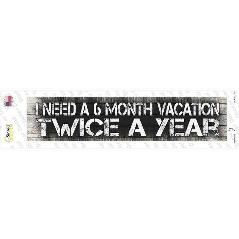 K-1737s-M 6 Month Vacation Novelty Narrow Sticker Decal - Medium