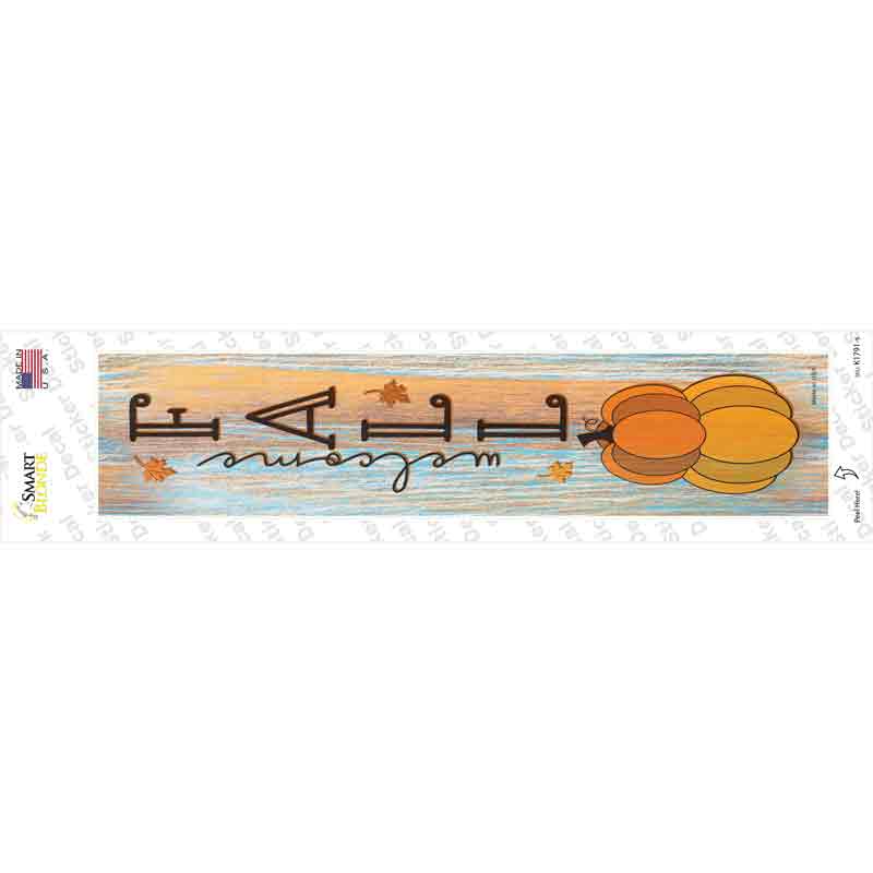 K-1791s-M Welcome Fall Pumpkins Novelty Narrow Sticker Decal - Medium