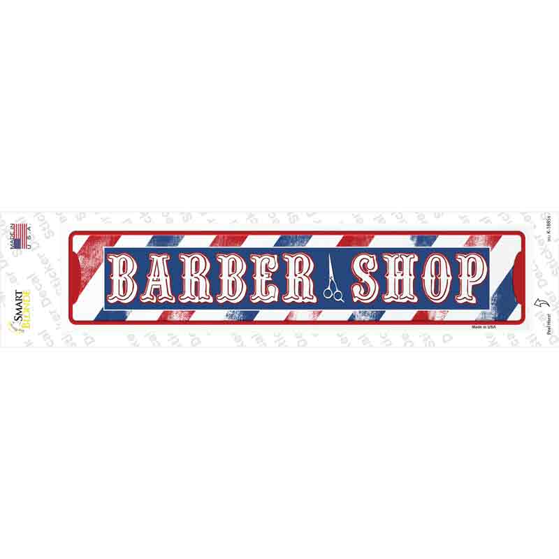 K-1885s-M Barber Shop Horizontal Novelty Narrow Sticker Decal - Medium