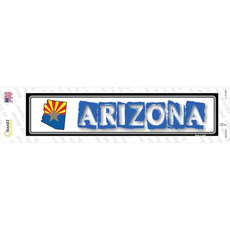 K-302s-M Arizona Outline Novelty Narrow Sticker Decal - Medium