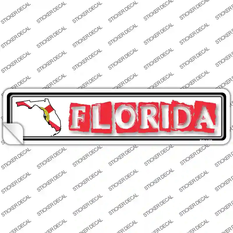 K-308s-XL Florida Outline Novelty Narrow Sticker Decal - Extra Large