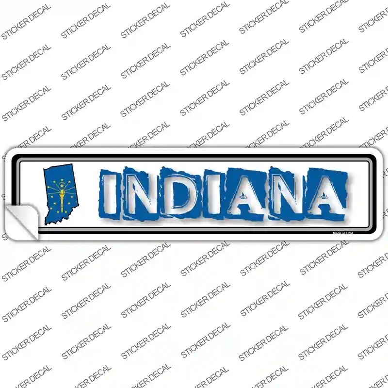 K-313s-S Indiana Outline Novelty Narrow Sticker Decal - Small