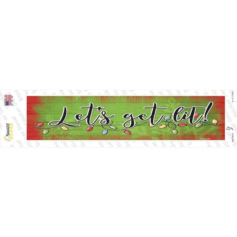 K-1794s-M Getting Lit Green Novelty Narrow Sticker Decal - Medium