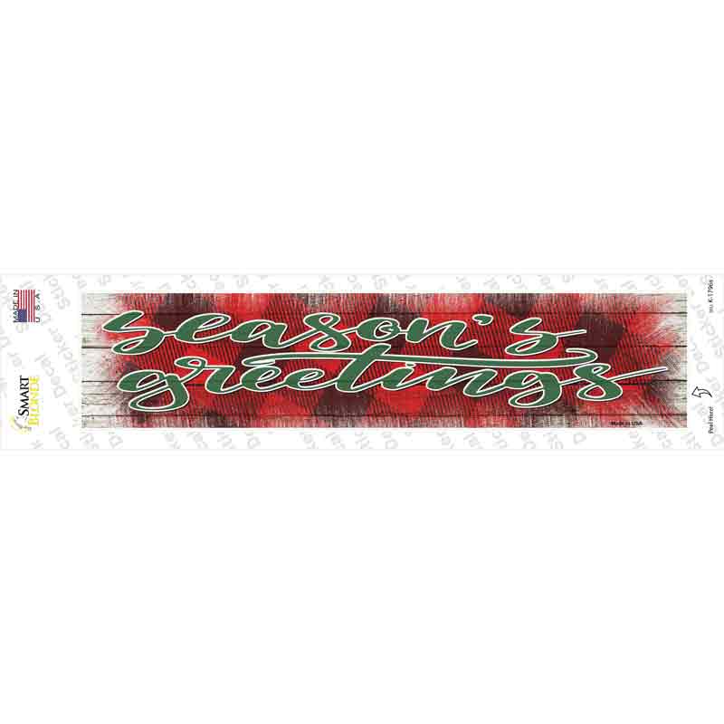 K-1796s-M Seasons Greetings Red Novelty Narrow Sticker Decal - Medium