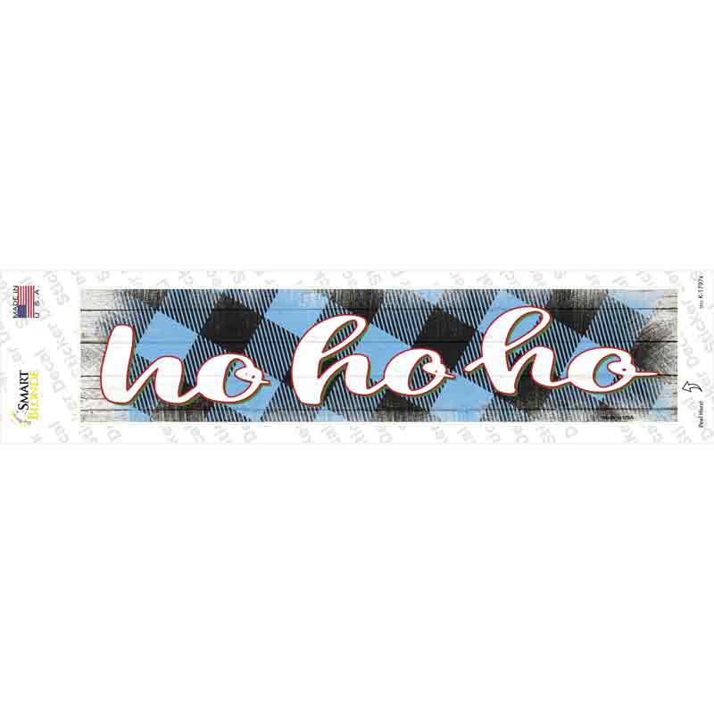 K-1797s-M Ho Ho Ho Blue Novelty Narrow Sticker Decal - Medium