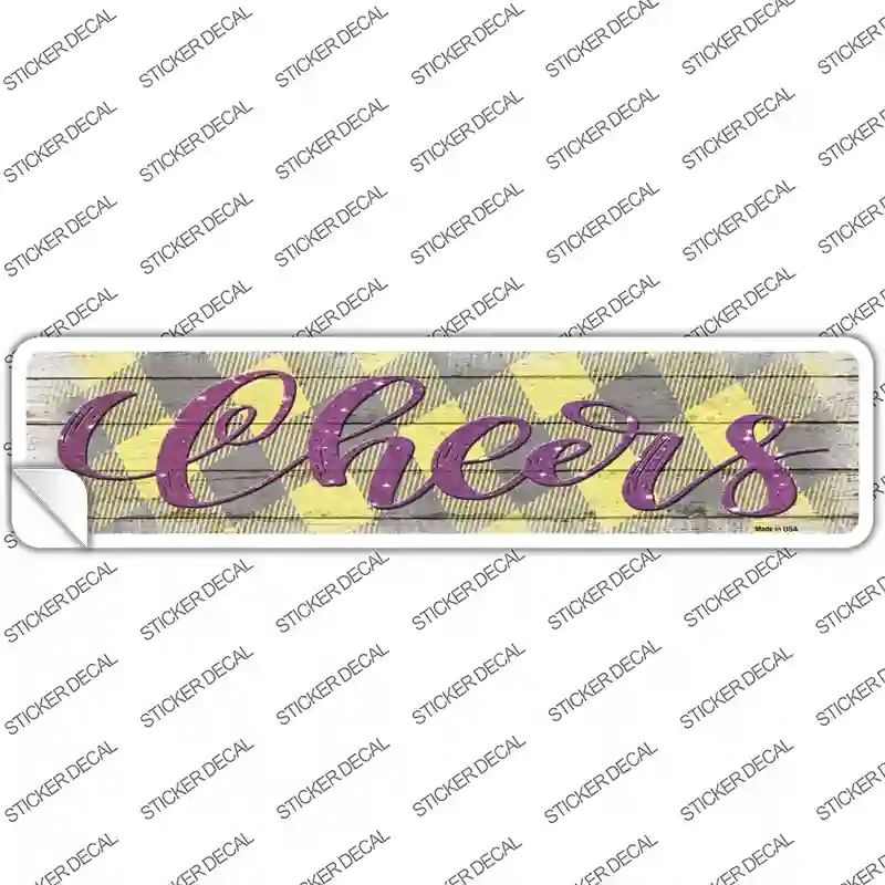 K-1800s-S Cheers Yellow Novelty Narrow Sticker Decal - Small