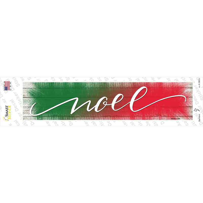 K-1801s-M Noel Green & Red Novelty Narrow Sticker Decal - Medium