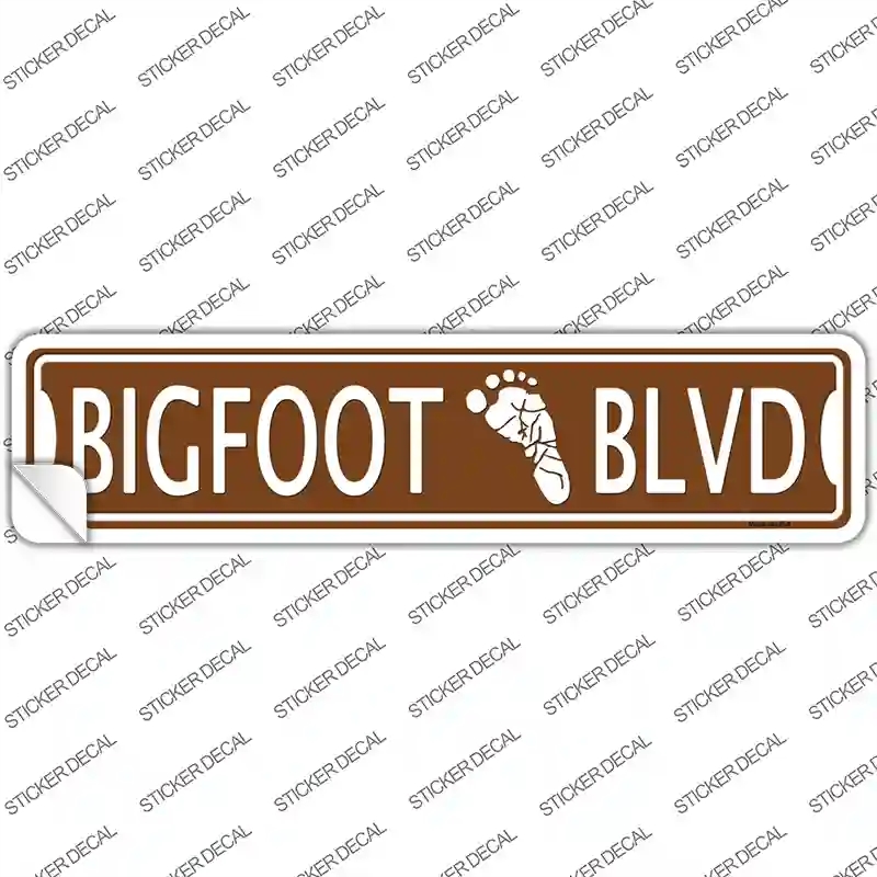 K-1829s-S Bigfoot Blvd Novelty Narrow Sticker Decal - Small