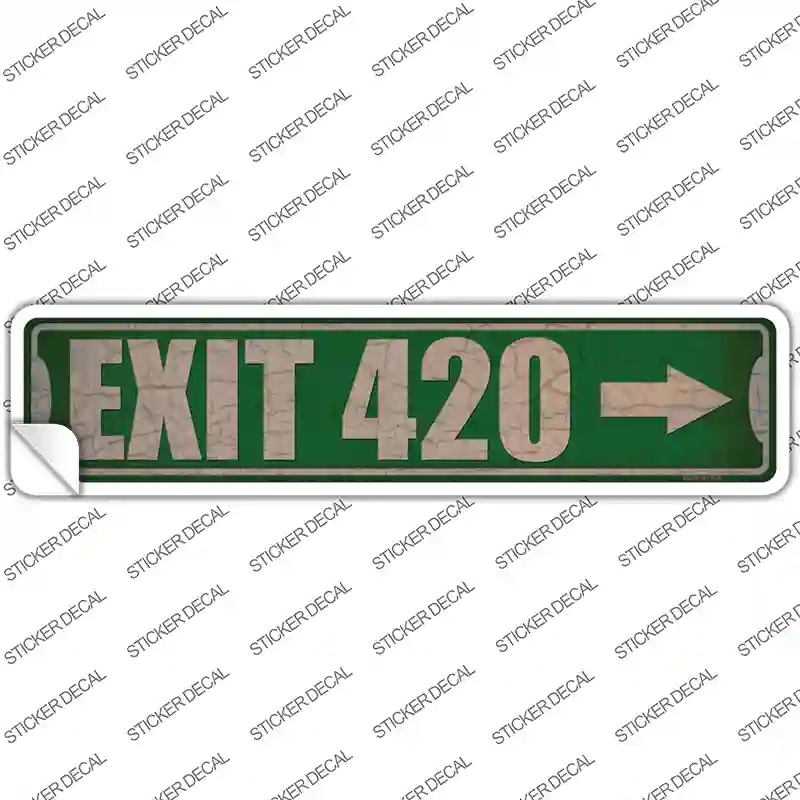 K-1831s-L Exit 420 Right Novelty Narrow Sticker Decal - Large