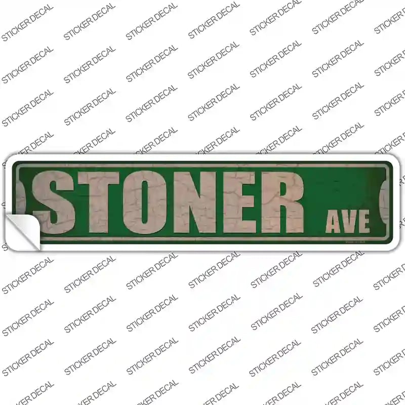 K-1849s-XL Stoner Ave Novelty Narrow Sticker Decal - Extra Large