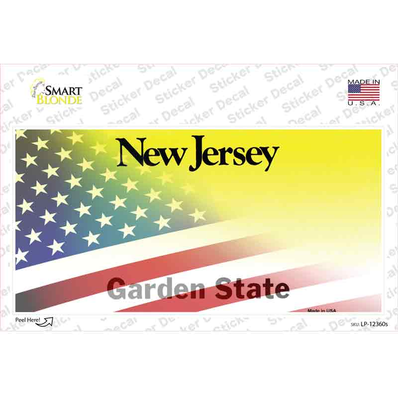 LP-12360s-M   Jersey with American Flag Novelty Sticker Decal - Medium