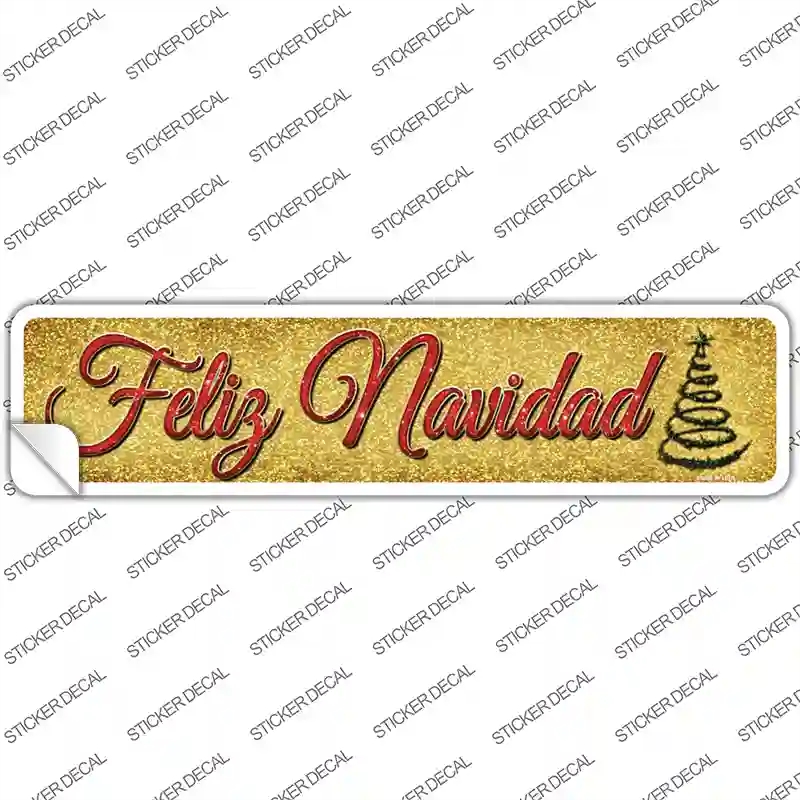 K-660s-S Feliz Navidad Novelty Narrow Sticker Decal - Small
