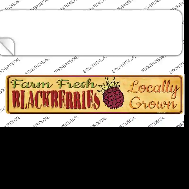 K-674s-S Farm Fresh Blackberries Novelty Narrow Sticker Decal - Small