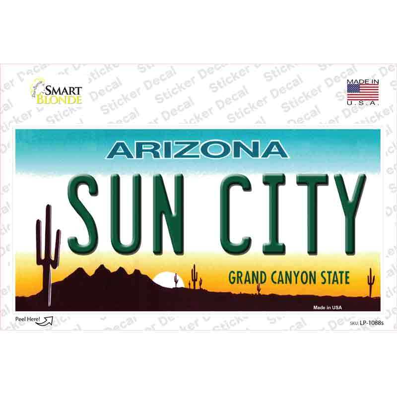 LP-1088s-M Sun City Arizona Novelty Sticker Decal - Medium