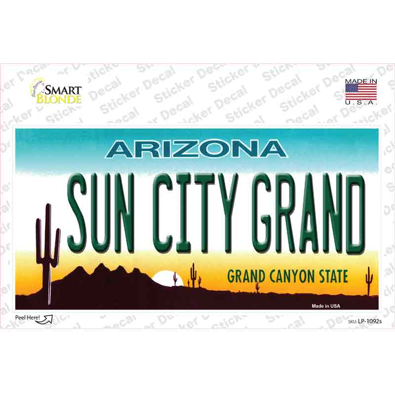 LP-1092s-M Sun City Grand Arizona Novelty Sticker Decal - Medium
