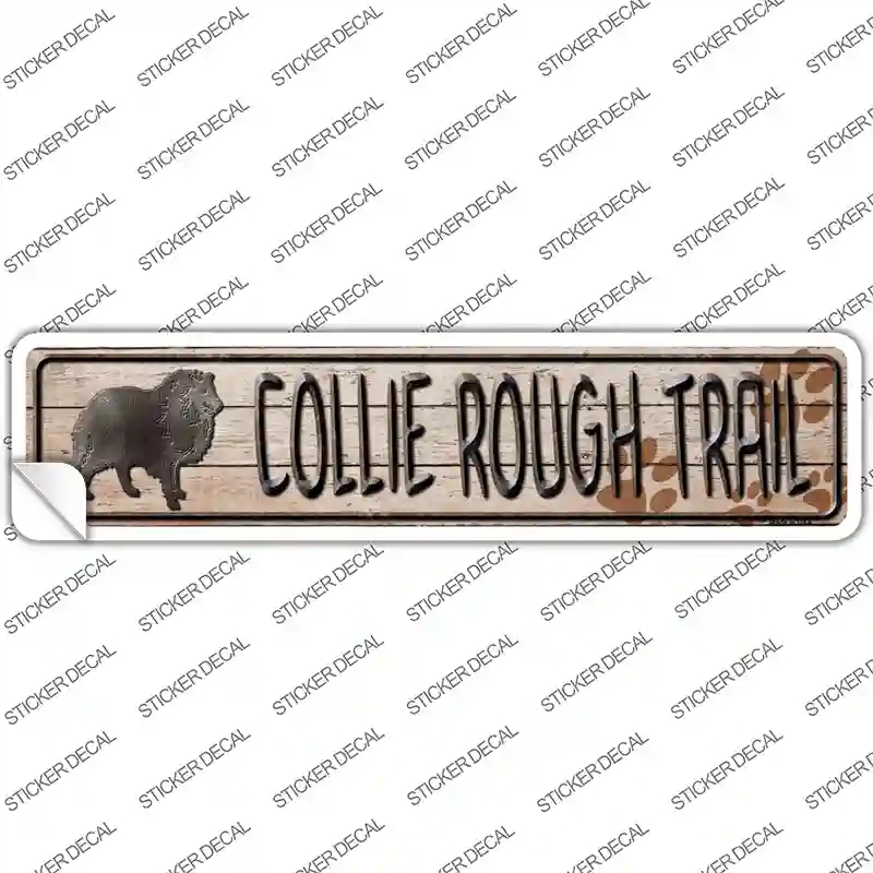 K-110s-S Collie Rough Trail Novelty Narrow Sticker Decal - Small