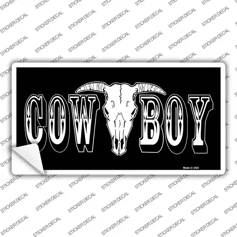 LP-1240s-S Cowboy Longhorn Skull Novelty Sticker Decal - Small