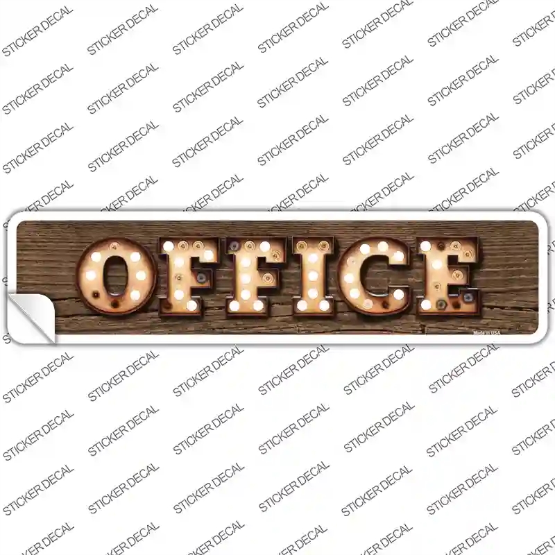 K-824s-S Office Bulb Lettering Novelty Narrow Sticker Decal - Small