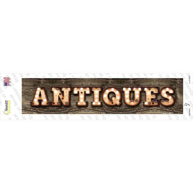 K-829s-M Antiques Bulb Lettering Novelty Narrow Sticker Decal - Medium