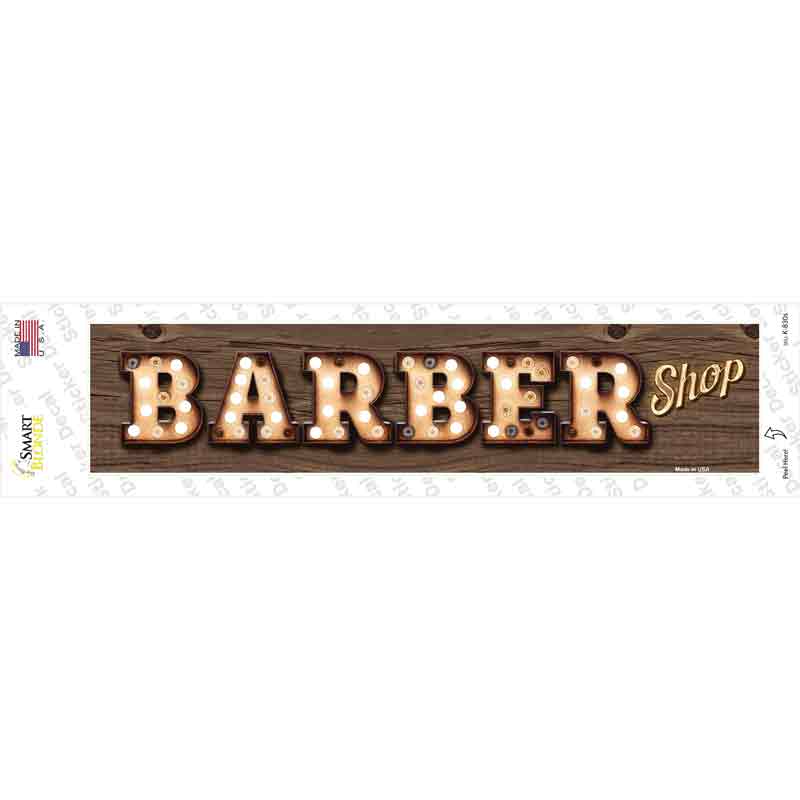 K-830s-M Barber Shop Bulb Lettering Novelty Narrow Sticker Decal - Medium