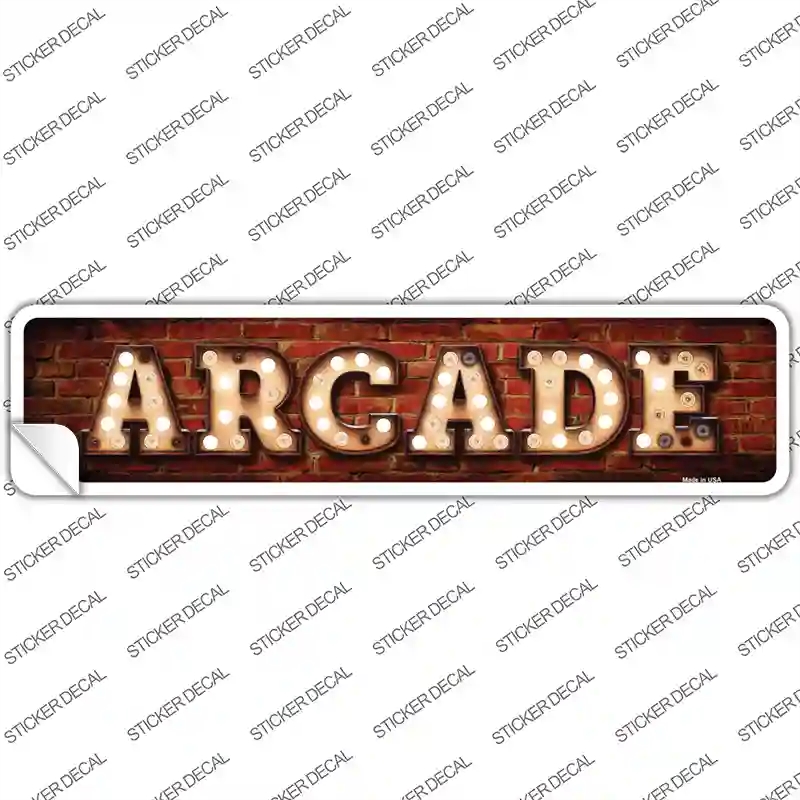 K-834s-S Arcade Bulb Lettering Novelty Narrow Sticker Decal - Small