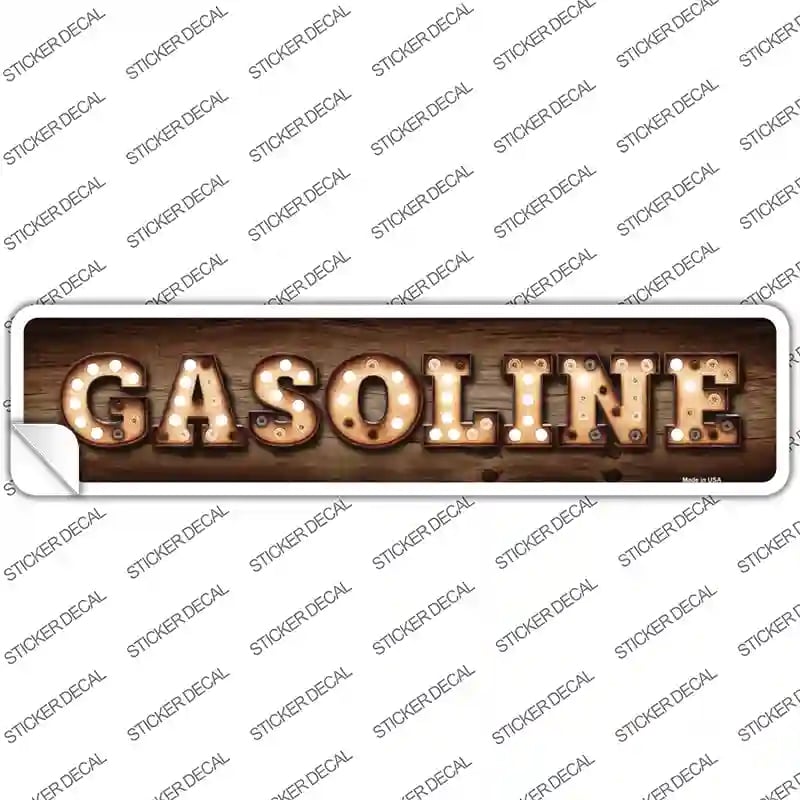 K-840s-S Gasoline Bulb Lettering Novelty Narrow Sticker Decal - Small