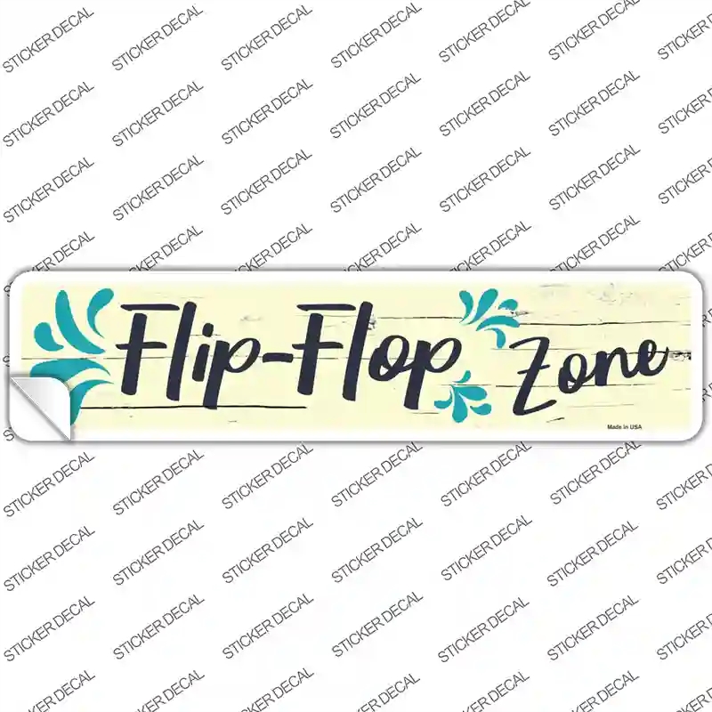 K-844s-L Blue Flip Flop Zone Novelty Narrow Sticker Decal - Large